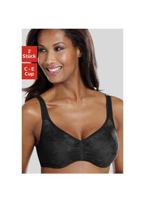 Petite Fleur , Minimizer-BH, mit Bügel und schöner Stickerei , schwarz , BHs
