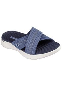 Skechers , Pantolette »GO WALK FLEX SANDAL-BUTTERFLY BLISS« , Keilabsatz, Sommerschuh, Schlappen mit Goga Mat Footbed , blau , Sommerliche...