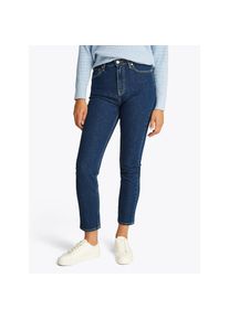 Tommy Hilfiger, Unisex, Slim-fit-Jeans &raquo;Slim Cigarette High Waist&laquo; mit Logo-Badge, in blauer Waschung, ace, 30, L&auml;nge 32, Slim-Fit Jeans - 