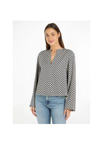 Tommy Hilfiger , Blusentop »SEAL AOP V-NECK BLOUSE«, mit Logopatch , blau , Blusentop von Tommy Hilfiger Womanswear