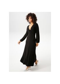 Aniston CASUAL , Maxikleid, mit raffiniertem Knoten am Dekolleté , schwarz , Kleid aus weich fliessender, elastischer Sandy-Qualität