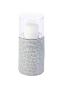 Home Affaire, Home Affaire Windlicht, grau, Glas, Keramik, B/H/T: 24 cm
