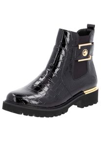 Remonte, Unisex, Chelseaboots , Blockabsatz, Boots, Stiefelette mit praktischem Innen-Reissverschluss, schwarz, 43, Chelseaboots mit dekorativer 