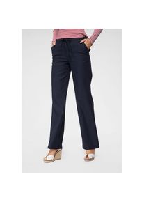 Aniston Casual, Unisex, Aniston CASUAL Leinenhose mit Bindeband, marine, 38, N-Gr, Unisexhose aus einem leichten Leinen-Mix