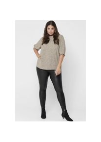 Only Carmakoma, Unisex, Only CARMAKOMA Lederimitathose &raquo;NOS CARROOL&laquo; in verschlussloser Form, schwarz, S (42/44), N-Gr, Verschlusslose Hose in Leder-