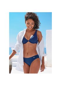 Venice Beach, Unisex, B&uuml;gel-Bikini-Top &raquo;Lucky&laquo; aus gerippter Strukturware, blau, 38, Cup D, Trendige Unifarbe