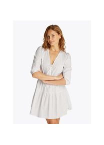 Tommy Jeans, Unisex, Blusenkleid &raquo;TJW POPLIN TIERED MINI DRESS EXT&laquo; mit Bindeband, ecru, L (40), N-Gr, Blusenkleid von Tommy Jeans