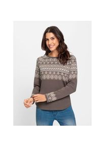 Inspirationen , Norwegerpullover »Pullover« , grau , mit 50% Baumwolle