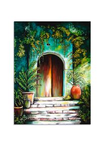 Wandbild »Mediterranes Gartenparadies«, Fenster & Türen, (1 St.), als Alubild, Outdoorbild, Leinwandbild, Poster, Wandaufkleber , grün , Artland