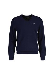 Gant, Herren, V-Ausschnitt-Pullover &raquo;EXTRAFINE LAMBSWOOL V-NECK&laquo; mit Logostickerei, marine, XXL, Langarm Pullover von Gant