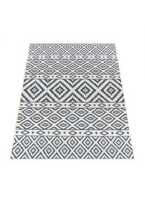 Läufer »Coco 201« rechteckig 4 mm Höhe Teppich-Läufer, Flachgewebe, Rauten Design, In- und Outdoor geeignet , blau , Paco Home , Obermaterial: 100%...