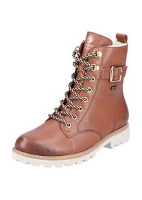 Remonte , Damen , Winterboots , Blockabsatz, Schn&uuml;rboots, Outdoorschuh mit Zierschnalle , braun , Modische Stiefelette mit Tex-Membran - dadurch...