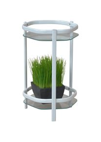 Beistelltisch mit 2 Sicherheitsglasplatten , weiss , HOFMANN LIVING AND MORE