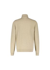 Lerros, Herren, Lerros Strickpullover &raquo;Lerros Flachstrick-Troyer mit Reissverschlusskragen&laquo;, tender beige melange, S, Hergestellt aus reiner Baumwolle