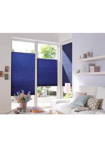 Plissee &raquo;Klemmfix Pisa&laquo; verdunkelnd energiesparend ohne Bohren verspannt , blau , K-home , Obermaterial: 100% Polyester