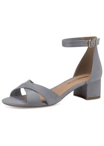 Tamaris, Unisex, Sandalette , Blockabsastz, Sommerschuh, Riemchensandale mit Kreuzbandage, hellblau, 39, Elegantes Modell mit verstellbarem Riemchen