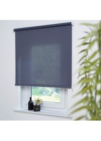 Seitenzugrollo »Dekor Streifen« Lichtschutz mit Bohren , grau , Liedeco , Obermaterial: 100% Polyester