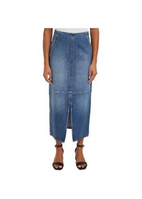 Tommy Hilfiger , Bleistiftrock »DNM MIDI SKIRT HW BETH CTD«, Webrock mit Flagge , blau , Bleistiftrock von Tommy Hilfiger Womanswear