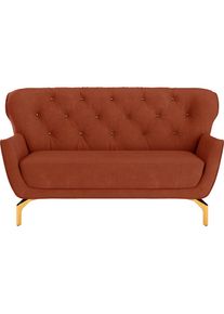 Sit & More 2-Sitzer »Orient 3« inkl. 2 Zierkissen mit Strass-Stein, goldfarbene Metallfüsse , rosegold , sit&more