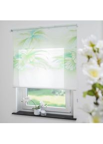 Seitenzugrollo »Palme« Lichtschutz freihängend Seitenzugrollo, Kettenzugrollo, Dekorrollo - Palmen , grün , Liedeco , Obermaterial: 95% Polyester,...