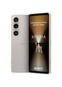 Sony , Smartphone »Xperia 1 VI« Platin-Silber , silberfarben , Die innovative texturierte Oberfläche verbessert den Griff mit einem echten...