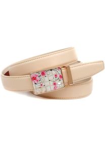 Anthoni Crown , Ledergürtel mit Sommerfeeling , beige