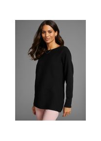 Laura Scott , Rundhalspullover, in oversize und Rippstruktur , schwarz , Oversize Pullover von Laura Scott