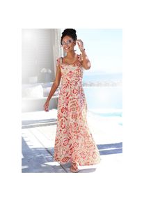 Buffalo , Maxikleid, Alloverprint, Bandeaukleid, sommerlich, verspielt , Bandeau-Oberteil mit Trägern zum selbst binden