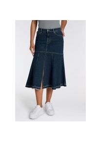 HUGO Blue , Jeansrock »Gidya«, Mid Rise, mit Volants und Schlitz , blau , Jeansrock von HUGO Blue Womenswear