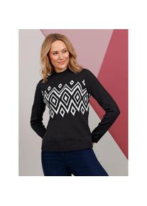Classic Basics , Stehkragenpullover »Stehkragen-Pullover« , schwarz-weiss , gerippter Stehkragen