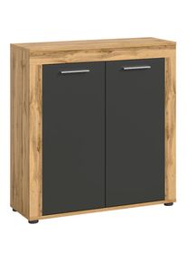 Inosign , Highboard »Aosta, Höhe 88 cm, in verschiedenen Farbausführungen«, mit 2 Türen und 3 Fächern, Wohnzimmer, Kommode, Schrank , grau , Masse...