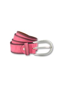 Bernd Götz BERND GÖTZ , Ledergürtel mit mattsilberfarbener Dornschliesse , pink