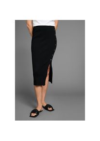 HECHTER PARIS , Strickrock, mit modischer Knopfleiste , schwarz , Figurbetonter Strickrock