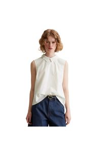 Marc O'Polo Marc O'Polo DENIM , Blusentop, Knopfleiste und Faltendetails am Rücken, ärmellos , weiss , Ärmellose Bluse von Marc O'Polo Denim