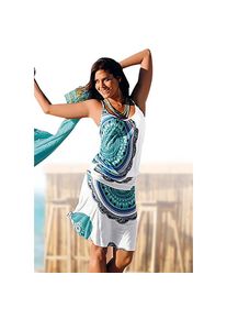 Beach Time Beachtime , Strandkleid, mit Alloverprint und verstellbaren Trägern, Sommerkleid, Jerseykleid , blau , Lässig sitzendes Strandkleid