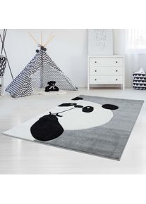 Kinderteppich &raquo;Bueno Kids 1389&laquo; rechteckig 13 mm H&ouml;he Spielteppich, Panda-B&auml;r, 3D-Effekt, Weicher Flor, Pflegeleicht , grau , Carpet City ,...