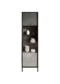 Inosign , Vitrine »Everest Höhe 203 cm, Standvitrine mit 1 Tür« Hochschrank, Anrichte, Soft/Self Closing, Korpus 22 mm , grau , Die 1-türige...