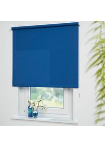 Liedeco, Seitenzugrollo &raquo;Uni&laquo; Lichtschutz mit Bohren freih&auml;ngend Montage ohne Bohren zum Klemmen mit separatem Klemmtr&auml;ger m&ouml;glich, dunkelblau, 