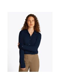 Tommy Hilfiger , Klassische Bluse »CASUAL BTN DOWN SHIRT LS«, mit Metalllabel , blau , Bluse von Tommy Hilfiger