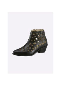 Heine , Stiefelette , schwarz , aus Rindleder