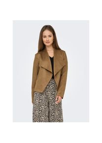 Only, Unisex, Only Kurzjacke &raquo;ONLJOLINE FAUX SUEDE DRAPY JACKET OTW&laquo; in Wildleder Optik, cognac, XL, Kurze Blazerjacke von Only