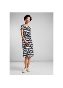 Street One , Jerseykleid, mit dynamischem Grafik-Print , schwarz , Sommerkleid von Street One