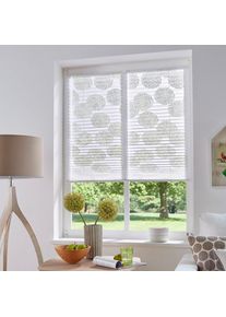 Plissee »BELUM«, Lichtschutz, ohne Bohren, verspannt, im Fixmass, Ausbrenner, Kreise, Blumen, Klemmträger , weiss , my home