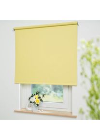 Springrollo &raquo;Uni&laquo; verdunkelnd freih&auml;ngend Verdunkelung , gelb , Liedeco , Obermaterial: 95% Polyester, 5% Metall