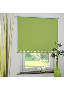 Seitenzugrollo verdunkelnd energiesparend mit Bohren Volantrollo - eckiger Volant, Fixmass , gr&uuml;n , Liedeco , Obermaterial: 100% Polyester