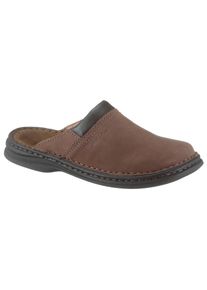 Josef Seibel, Herren, Clog &raquo;Max&laquo; , Sommerschuh, Schlappen, Urlaub, mit Konstrastn&auml;hten, dunkelbraun, 42, Clog in bequemer Form