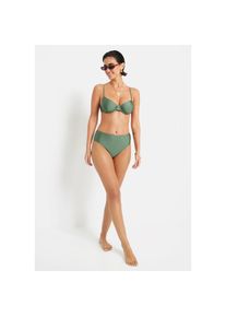 Lscn By Lascana, Unisex, LSCN by LASCANA B&uuml;gel-Bikini-Top &raquo;Nele&laquo; mit gl&auml;nzender Beschichtung, olive, 34, Cup E, Gl&auml;nzendes Material in trendigen 