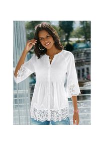 Alessa W. Collection Alessa W., Unisex, Spitzenbluse, wollwei&szlig;, 42, reine Baumwolle