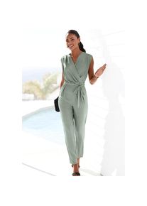 Lascana , Overall, (mit Bindegürtel), aus knitterfreier Ware, eleganter Jumpsuit in Wickeloptik, bügelfrei , grün