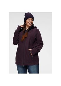 Polarino , Fleecejacke mit Kapuze für kalte Tage, aus Fleece, sportlicher Stil, atmungsaktiv , lila , Hüftbedeckender Schnitt und sportlicher Stil...